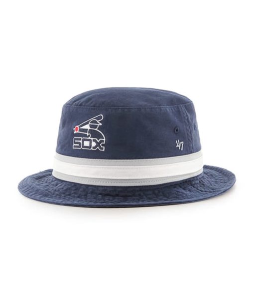 Chicago White Sox 47 Brand Cooperstown Striped Navy Bucket Hat