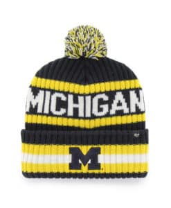 Michigan Wolverines 47 Brand Bering Navy Cuff Knit Hat