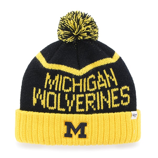 Michigan Wolverines Linesman Cuff Knit Navy 47 Brand Hat