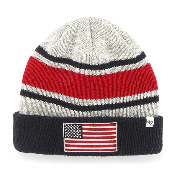 Operation Hat Trick Oht Broten Cuff Knit Gray 47 Brand USA Flag Hat