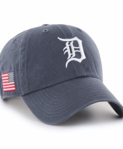 Detroit Tigers 47 Brand Vintage Navy USA Flag Clean Up Hat