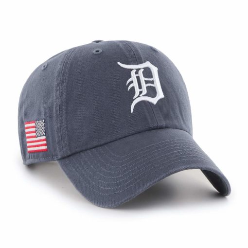 Detroit Tigers 47 Brand Vintage Navy USA Flag Clean Up Hat