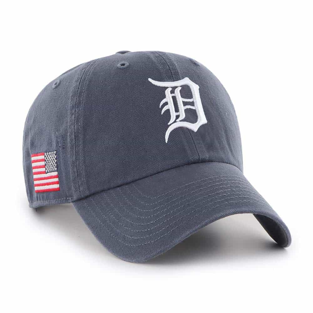 Detroit Tigers 47 Brand Vintage Navy USA Flag Clean Up Adjustable Hat -  Detroit Game Gear