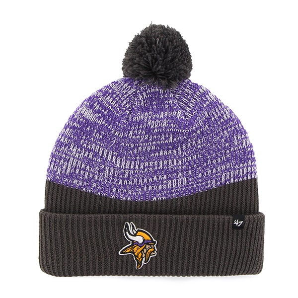 Minnesota Vikings Backdrop Cuff Knit Charcoal 47 Brand Hat Detroit 