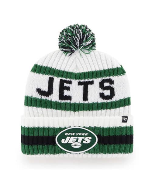 New York Jets 47 Brand Bering White Cuff Knit Hat