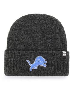 Detroit Lions 47 Brand Black Brain Freeze Cuff Knit Hat