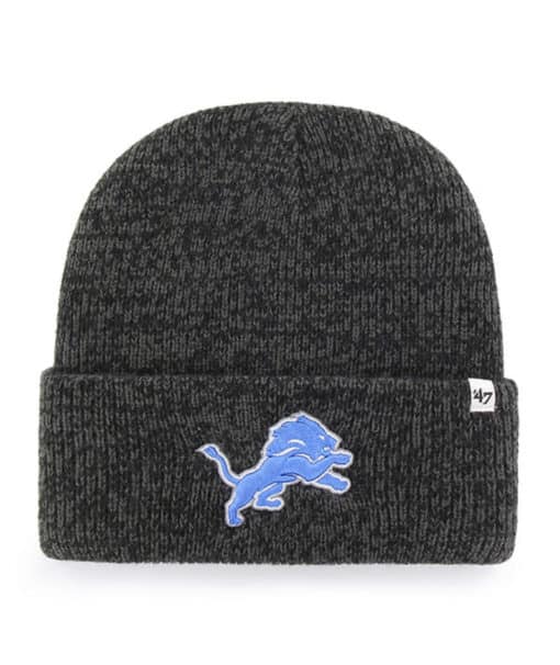 Detroit Lions 47 Brand Black Brain Freeze Cuff Knit Hat