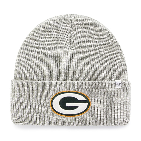 Green Bay Packers Brain Freeze Cuff Knit Gray 47 Brand Hat