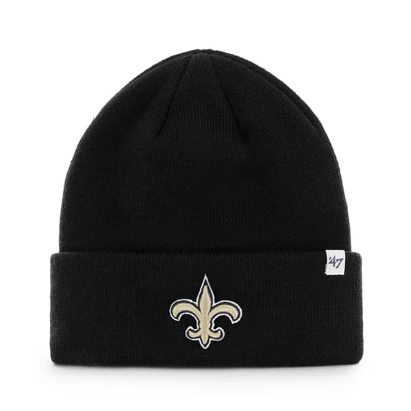 New Orleans Saints Raised Cuff Knit Black 47 Brand Hat - Detroit Game Gear