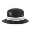 Las Vegas Raiders 47 Brand Black Gray Striped Bucket Hat