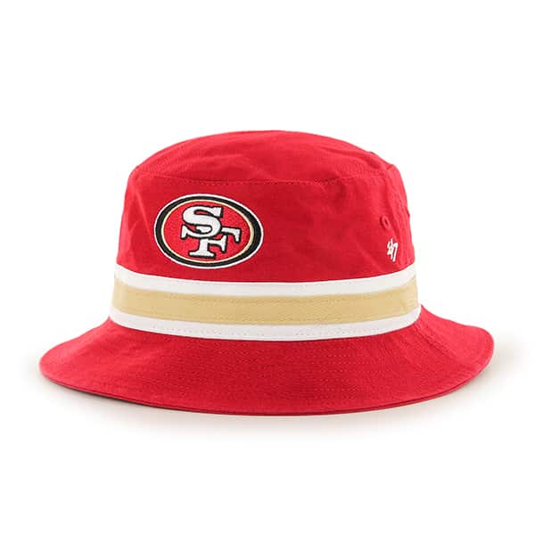 San Francisco 49Ers Striped Bucket Bright Red 47 Brand Hat