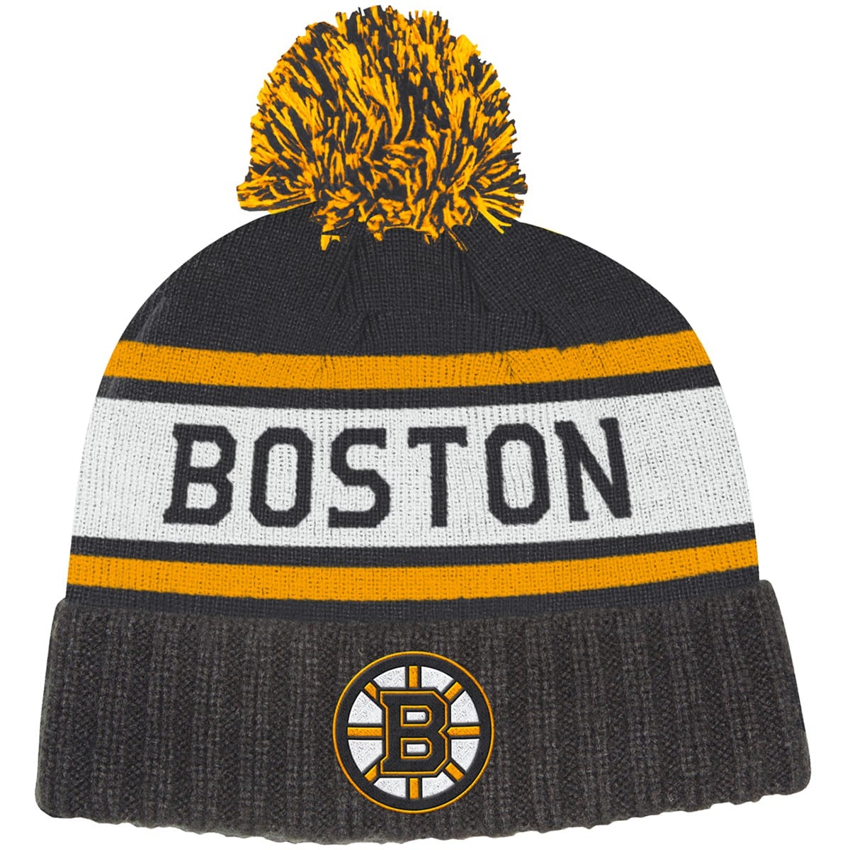 Boston Bruins Adidas Black Cuff Knit Hat Detroit Game Gear