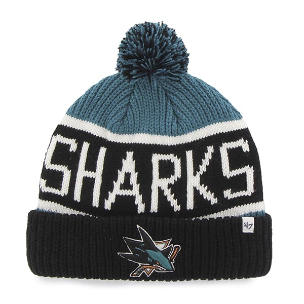 San Jose Sharks Calgary Cuff Knit Dark Teal 47 Brand Hat  display picture 3