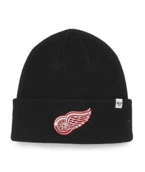 Detroit Red Wings 47 Brand Black Raised Cuff Knit Hat