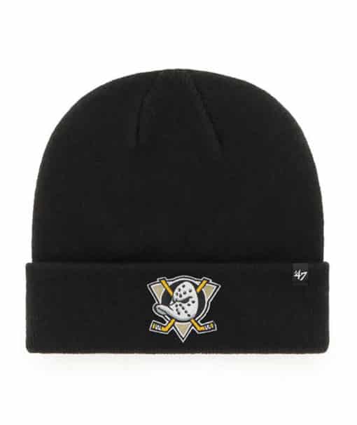 Anaheim Ducks 47 Brand Black Raised Cuff Knit Hat