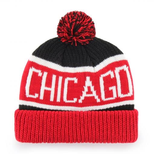 Chicago Bulls 47 Brand Black Red Calgary Cuff Knit Hat - Image 2