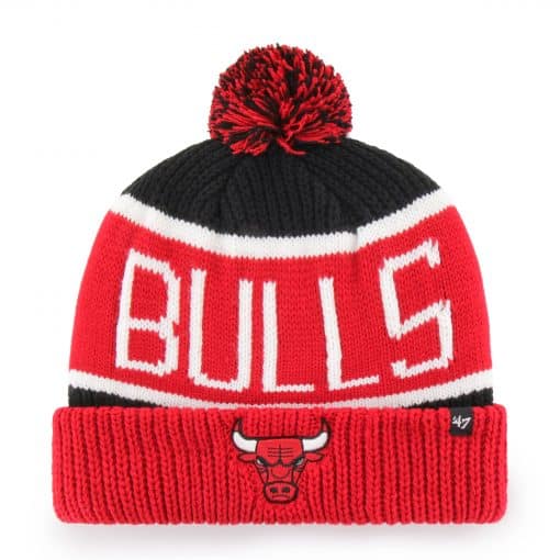 Chicago Bulls 47 Brand Black Red Calgary Cuff Knit Hat