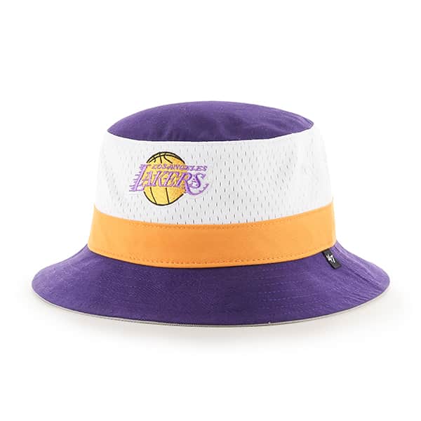 Los Angeles Lakers Double Line Bucket Purple 47 Brand Hat