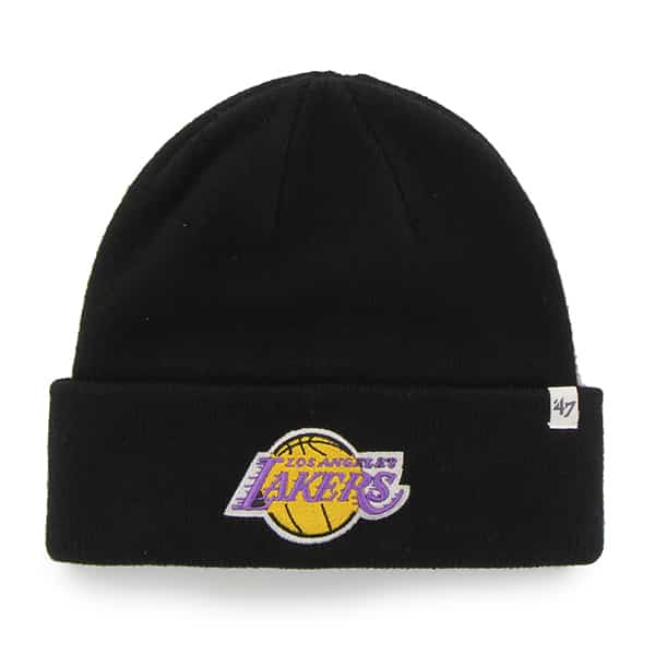 Los Angeles Lakers Raised Cuff Knit Black 47 Brand Hat