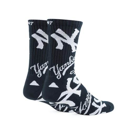New York Yankees LARGE 47 Brand Navy Bravado Socks - Image 2