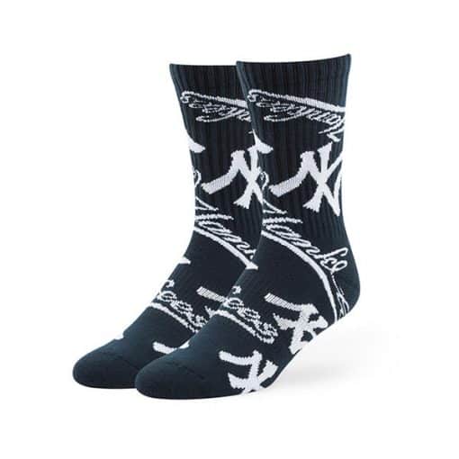 New York Yankees LARGE 47 Brand Navy Bravado Socks