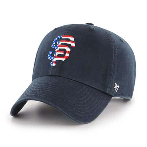 San Francisco Giants Red White & Blue 47 Brand Navy Clean Up Adjustable Hat