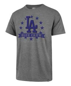 Los Angeles Dodgers Men’s 47 Brand Slate Gray Blue Crew T-Shirt Tee