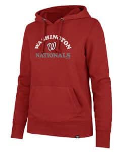 Washington Nationals Women's 47 Brand Glitter Red Headline Pullover Hoodie