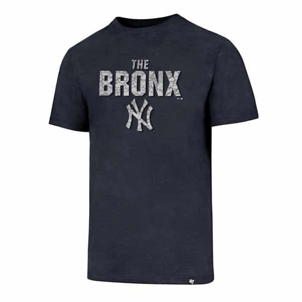 New York Yankees Men's 47 Brand The Bronx Navy T-Shirt Tee - Small