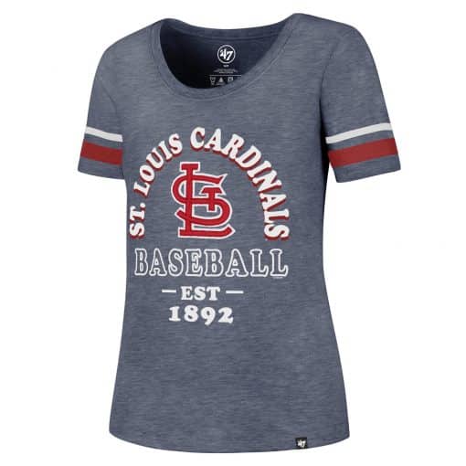 St. Louis Cardinals Women's 47 Brand Bluestone Scoop T-Shirt Tee