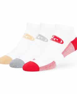 San Francisco 49ers 47 Brand White Brink Low Cut 3 Pack Socks