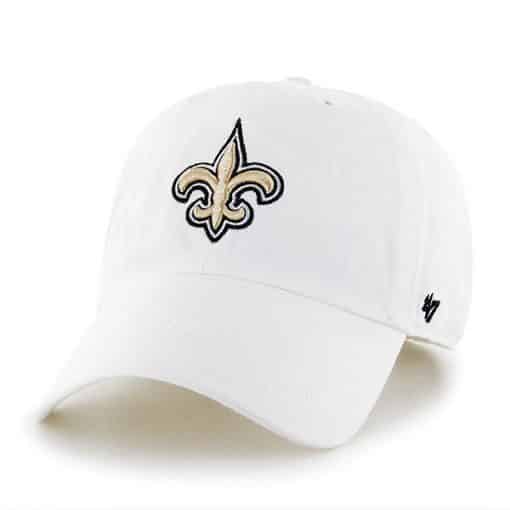 New Orleans Saints 47 Brand White Clean Up Adjustable Hat
