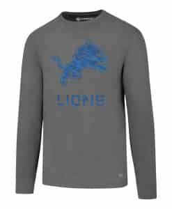 Detroit Lions Men's 47 Brand Gray Microlite Long Sleeve Shirt Tee