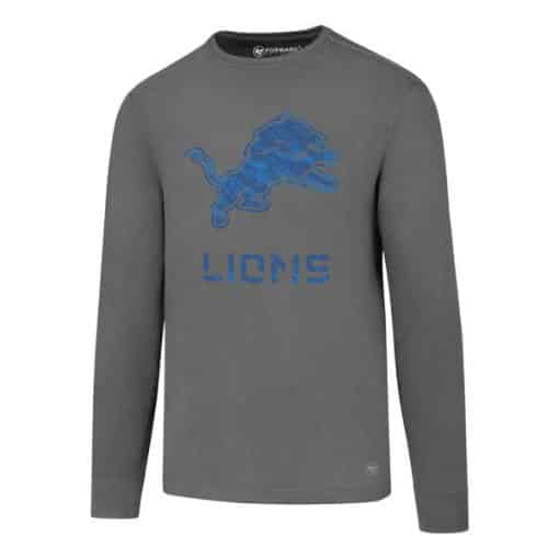 Detroit Lions Men's 47 Brand Gray Microlite Long Sleeve Shirt Tee