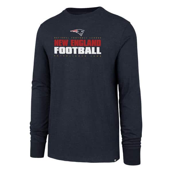 New England Patriots Men's 47 Brand Navy Long Sleeve Pullover Shirt ...