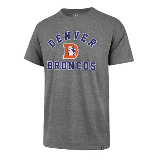 Denver Broncos Men's 47 Brand Vintage Gray Classic T-Shirt Tee