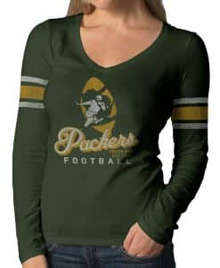 Green Bay Packers Homerun Long Sleeve T-Shirt Womens Bottle Green 47 Brand