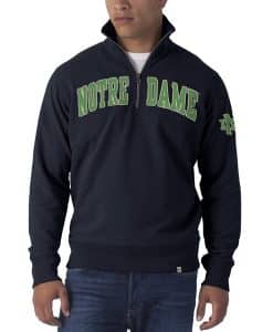 Notre Dame Fightin Irish Men's 47 Brand Navy Striker 1/4 Zip Pullover