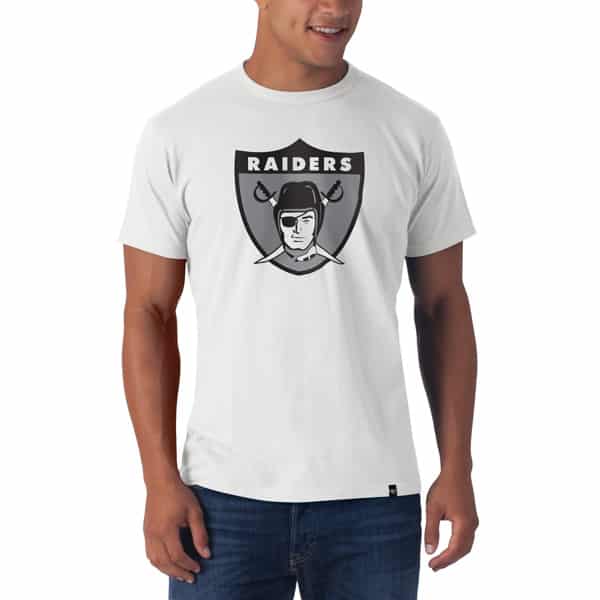 Oakland Raiders Frozen Rope T-Shirt Mens Slim White Wash 47 Brand ...