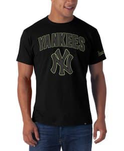 New York Yankees Frozen Rope T-Shirt Mens Slim Jet Black 47 Brand