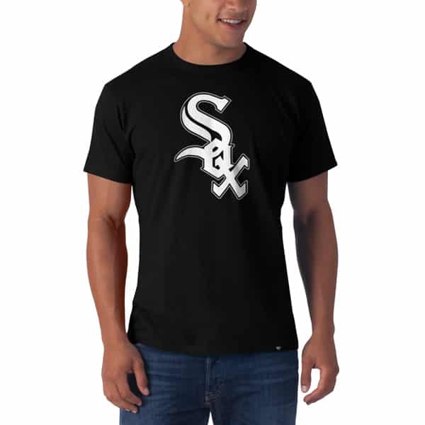 Chicago White Sox Frozen Rope T-Shirt Mens Slim Jet Black 47 Brand