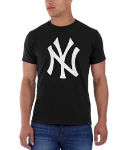 New York Yankees Frozen Rope T-Shirt Mens Slim Jet Black 47 Brand