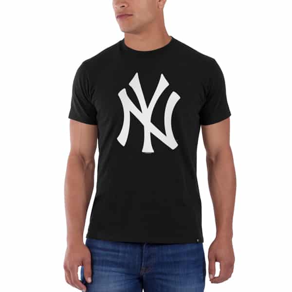 New York Yankees Frozen Rope T-Shirt Mens Slim Jet Black 47 Brand