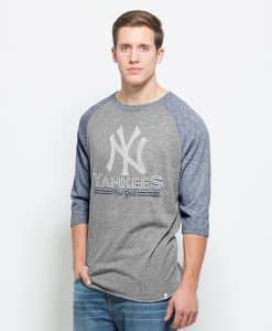 New York Yankees Union Baseball T-Shirt Mens Vintage Grey 47 Brand