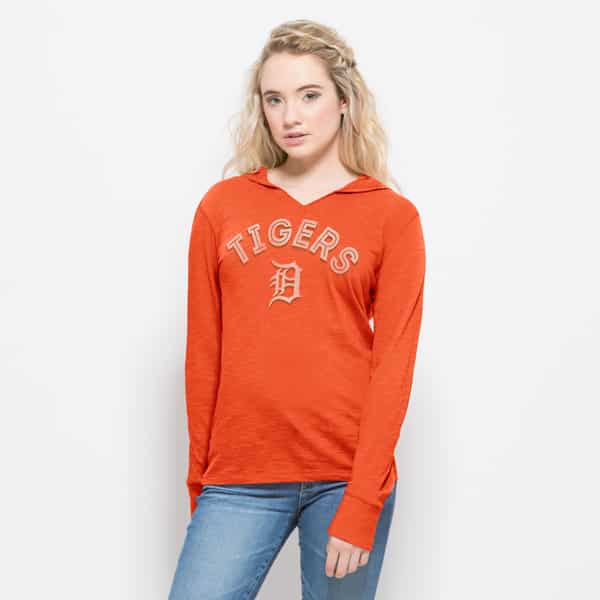 Detroit Tigers Primetime Hoodie Womens Orbit Orange 47 Brand
