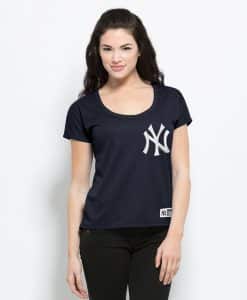 New York Yankees Intramural Logo T-Shirt Womens Fall Navy 47 Brand