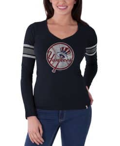 New York Yankees 47 Brand Womens Navy Classic Homerun Long Sleeve Shirt