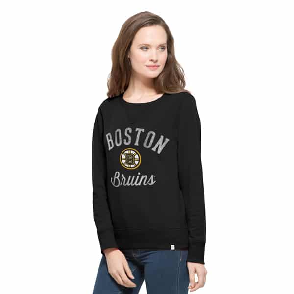 Boston Bruins Cross-Check Crew Womens Shirt Jet Black 47 Brand