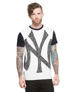 New York Yankees Drypoint T-Shirt Mens Slim Polar White 47 Brand