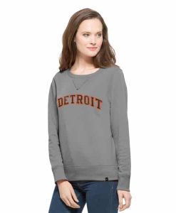 Detroit Tigers Cross-Check Crew Womens Shirt Wolf Grey 47 Brand